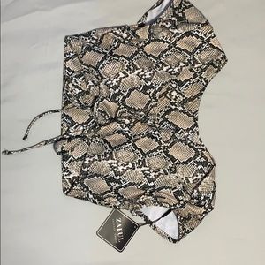 ZAFUL Snake Print Clinched Swimsuit Top!